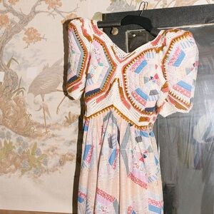 Sea New York Multicolor Patchwork Maxi Dress